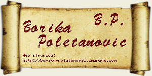 Borika Poletanović vizit kartica